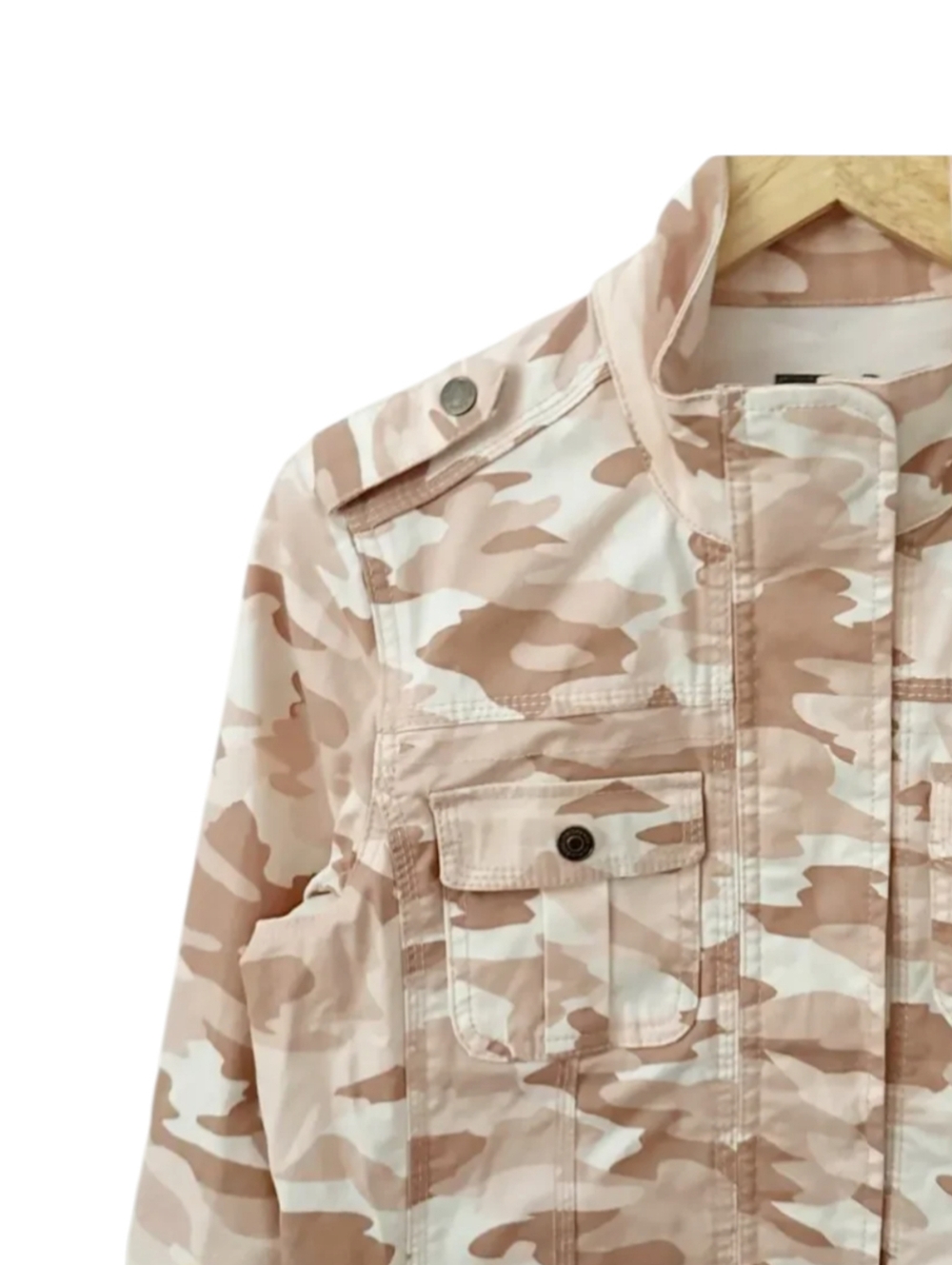 Neutral Light Desert Camouflage Safari Cargo Pockets Utility Light Jacket Sz S - Picture 3 of 10